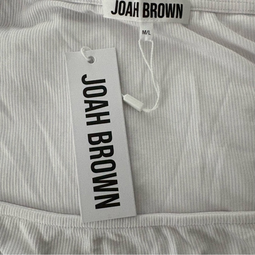 NWT, Joah Brown Square Neck Tight Rib Top, Sz M/L - Picture 13 of 14